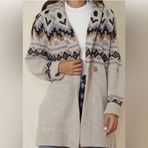 360 Sweater Ratchell Womens XS Open Front Long Sleeve Wrap Cardigan Sweater Wool